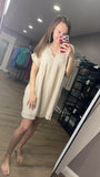 Gauze Short Sleeve V Dress