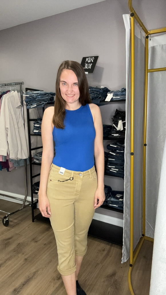 Judy Blue Khaki Mid Rise Capri
