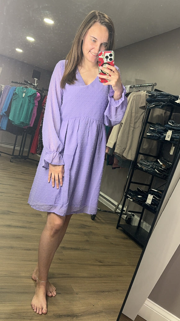 Swiss Dot Long Sleeve Dress