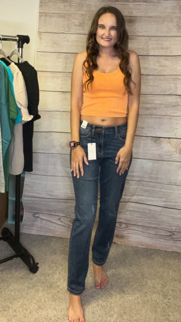Mid Rise Short Inseam Jeans