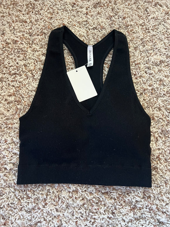 Solid V Cropped Tank