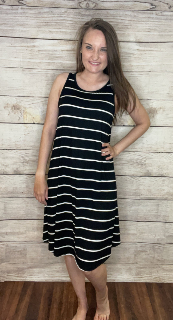 Black Striped Dress